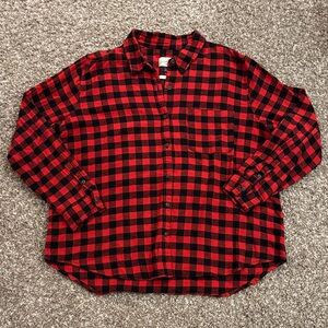 Universal Thread Red and Black Checkered Women’s Flannel Shirt XL